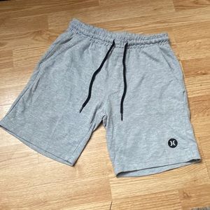 Men’s SM Hurley light gray sweat pants material shorts 8” inseam